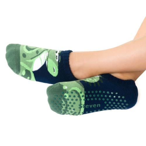 Protišmykové froté capačky s drakom - modré