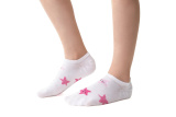 Bambusové dievčenské ponožky s hviezdičkami - biele