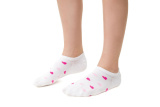 Bambusové dievčenské ponožky so srdiečkami - biele