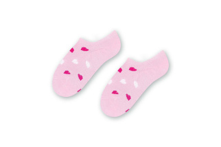 Bambusové dievčenské ponožky so srdiečkami - ružové
