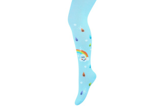 Bavlnené pančuchy - modré s dúhou