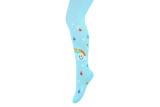 Bavlnené pančuchy - modré s dúhou
